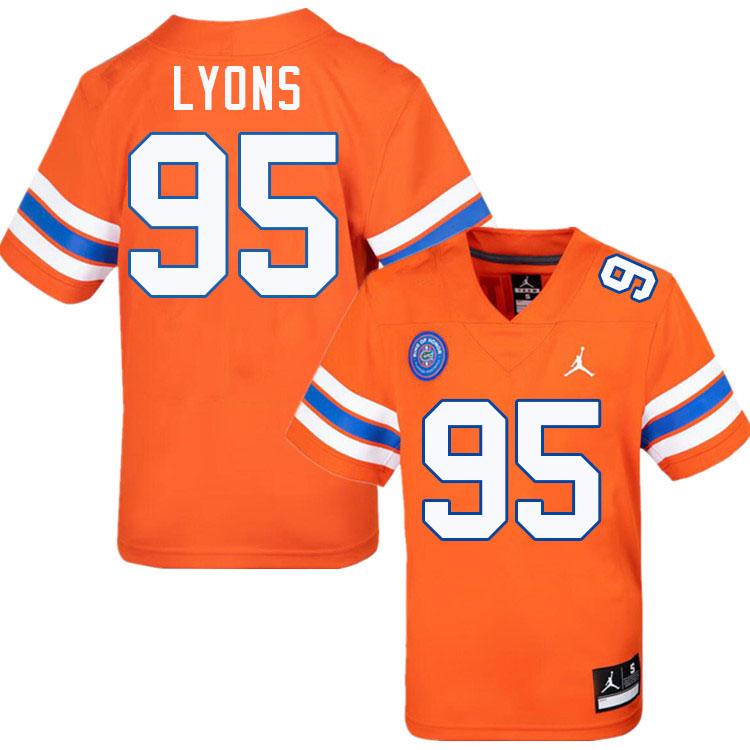 #95 Jamari Lyons Gators Jersey,Florida Gators College Football Jerseys Stitched-Throwback Orange